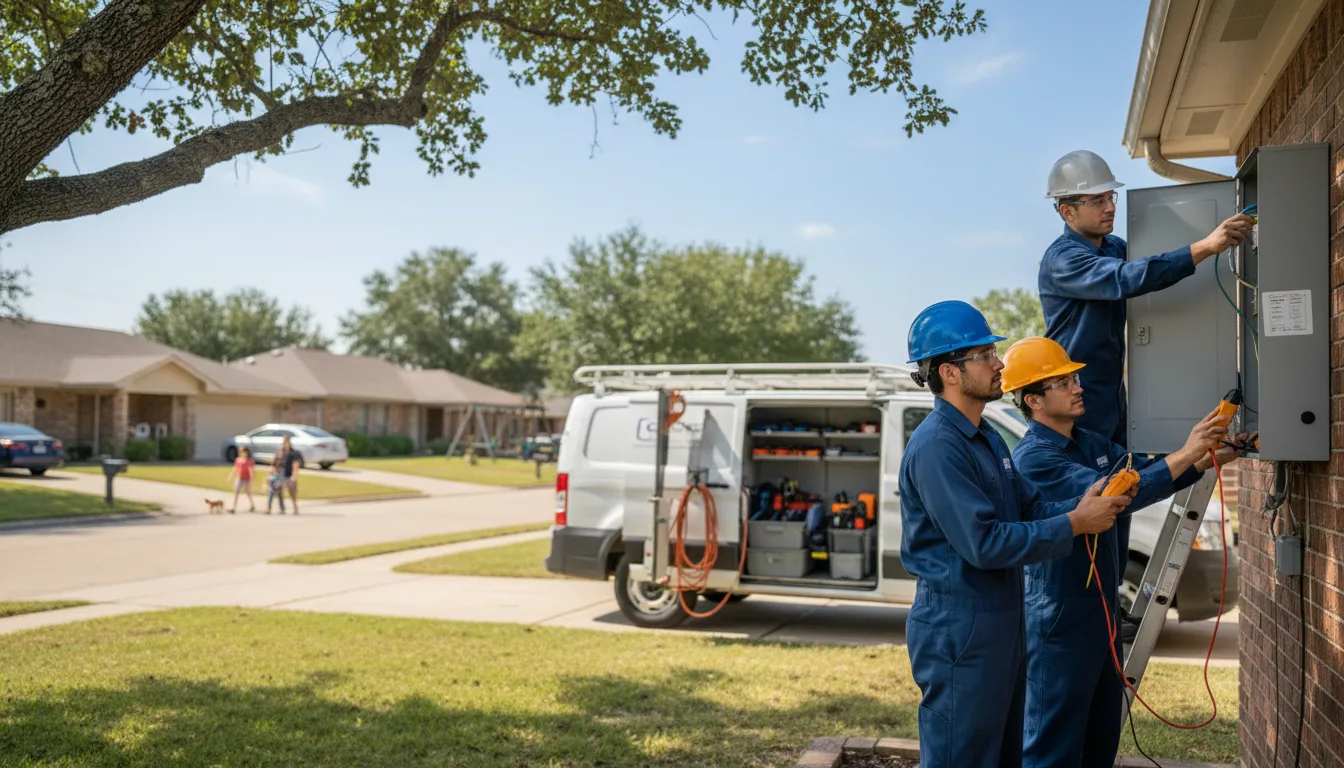 Certified electrician providing emergency electrical services in George West, TX